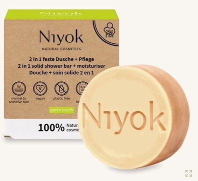 Niyok Natural Cosmetics - Feste Dusche + Pflege (2 in 1) -  Green touch  - 80 g