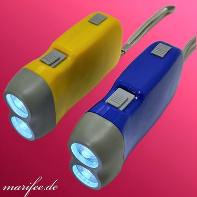 Dynamo-Taschenlampe, 2 LED, für Camping und Notfall Art.-Nr. 13280