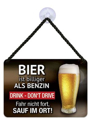 Kulthänger Blechschild, Sauf im Ort, KH 107