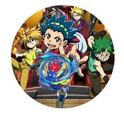 Beyblade Anime Essbar Zuckermasse Tortenbild Tortenaufleger + 4 Muffin