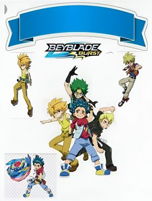 Beyblade Manga Essbar Tortenaufleger Torte Geburstag Zuckermasse + NAME