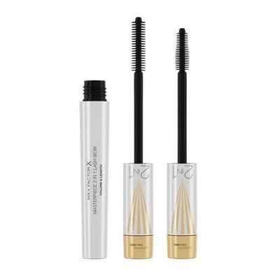 Max Factor Masterpiece Mascara 2in1 Verlaengerung und Volumen, Schwarz 001, 7 ml