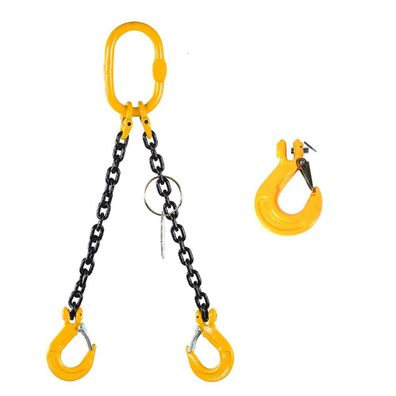 Kettengehänge 2 Strang 6mm Kette mit Gabelkopfhaken Tragkraft 1600 kg 1,0 m ohne Kett