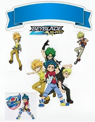 Beyblade Spielzeu Essbar Tortenaufleger Torte Geburstag Zuckermasse + NAME