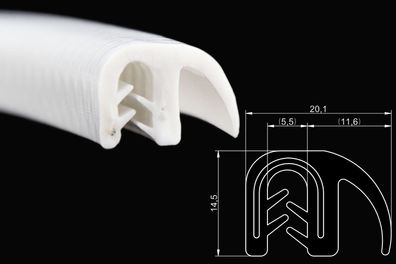 DF10-SIL Silikon Kantenschutz Dichtungs Profil Gummi Dichtung als Fahne - Klemmbereic