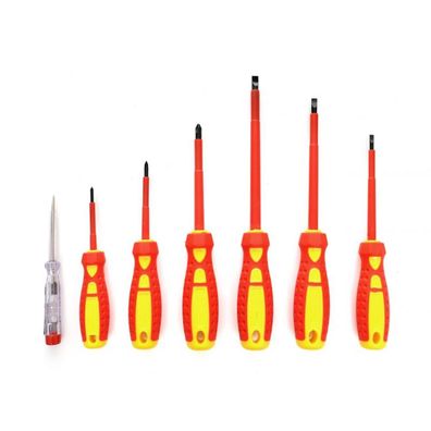 VDE Schraubendreher Set 7 tlg. Kreuzschlitz, Schlitz, Spannungsprüfer