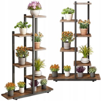 Blumenständer Pflanzenständer Blumentöpfe rustikal Regal Holz Loft