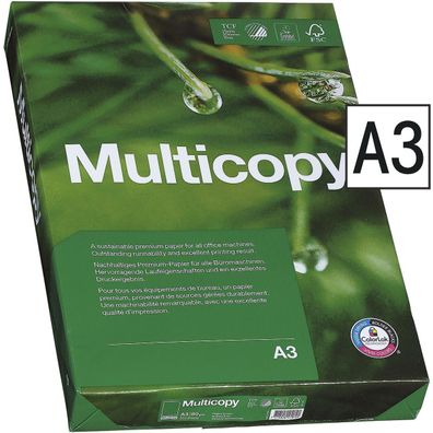 Multicopy Papier 80g/m² A3 - 500 Blatt Exzellentes Druckergebnis mit Umweltbewusstsei