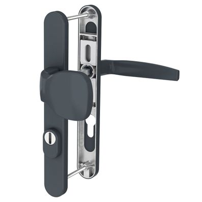 Türdrücker Langschild Schmalrahmen RAL7016 Anthrazit 8-72mm Wechselgarnitur