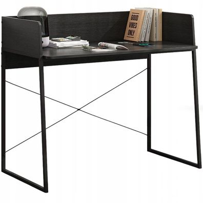 Moderner Computertisch im Industrial-Vintage-Loft-Stil, schwarz, 100 cm