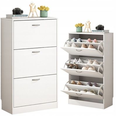 Schrank, Kommode, Schuhregal für den Flur, 3 Türen, modern, Loft, 110 cm