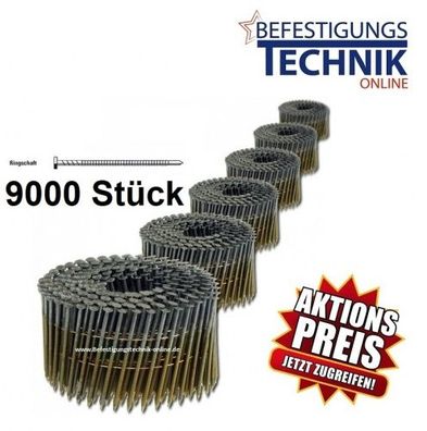 2,5x50mm Ring verzinkt 16° Coilnägel für Coilnagler Prebena Paslode BeA Bostitch 9,0M