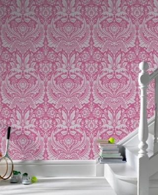 Graham & Brown Barock Tapete Desire 50-024 Pink / Silber