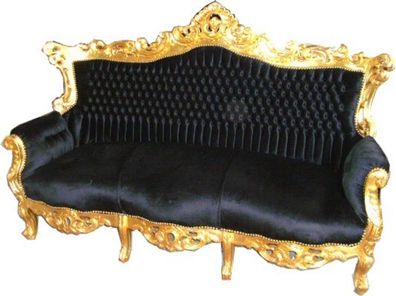 Casa Padrino Barock Sofa Master Schwarz/Gold