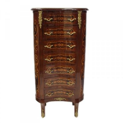 Casa Padrino Barock Kommode mit 7 Schubladen Model - Mahagoni