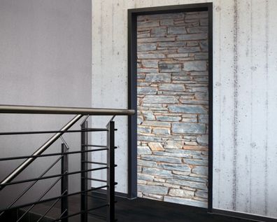 Tür 2.0 XXL Wallpaper für Türen 20029 Mosel Steine Mauer - selbstklebend- Blickfang f