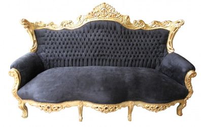Casa Padrino Barock Sofa Master Schwarz/Gold