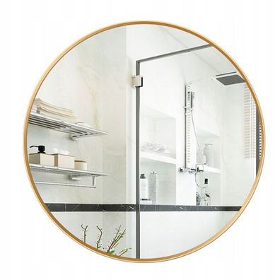 Runder Wandspiegel für Badezimmer, goldfarben, 80 cm, Wohnzimmer, Schlafzimmer