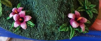 5x Tabletop Hibiskus Blüten 28/32mm für / bits / basing / modellbau