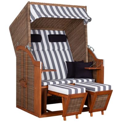 deVries Strandkorb "deVries PURE® Standard" PE griseum, Größe 120 x 80 x 160 cm