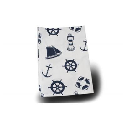 3er Set Maritime Geschirrtücher mit Anker Steuerrad Leuchtturm und Segelschiff in Bla