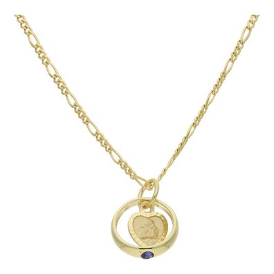 JuwelmaLux Anhänger 333/000 (8 Karat) Gold Taufring mit Schutzengel mit Saphir JL14-0