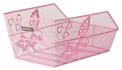 Basil Cento S Flower Fahrradkorb rosa 36x26x18 cm Stahl hinten