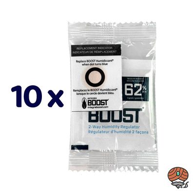 10x Integra Boost 62% RH, Pack à 8g Befeuchter, einzeln verpackt