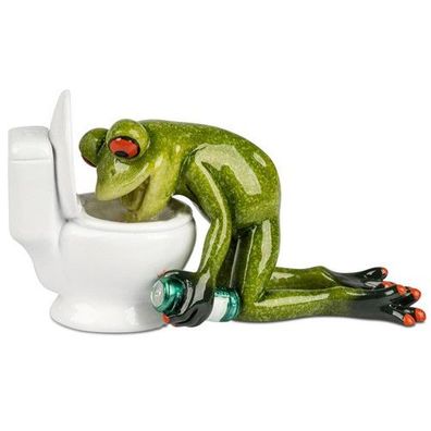 Formano Frosch vor Toilette Kotzfrosch Deko Tier grün NEU
