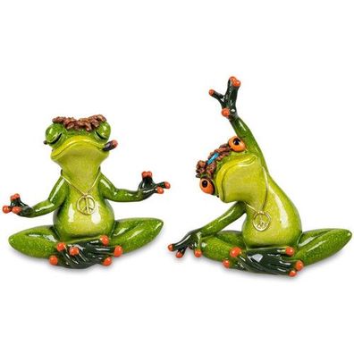 Formano Froschpaar Yoga Lotus Sitz Dekor Figur Peace NEU