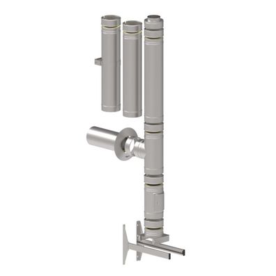 Poll Aussenwand Schornstein 150 mm Paket III FU matt 4 m doppelwandig Edelstahl