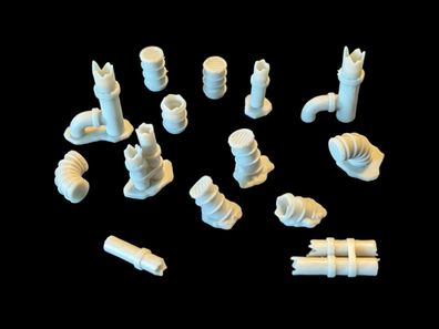 14x Tabletop Industrie-Rohre 28/32mm für / bits / basing / modellbau