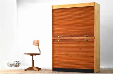 Rollladenschrank Groß Mid Century Alt Büroschrank Aktenschrank Vintage Bauhaus Antik