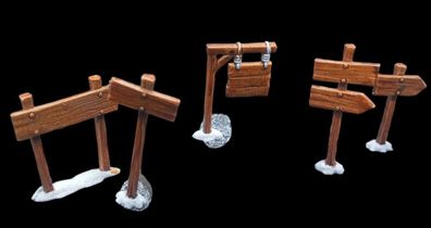 5x Tabletop Holzschilder 28/32mm für / bits / basing / modellbau