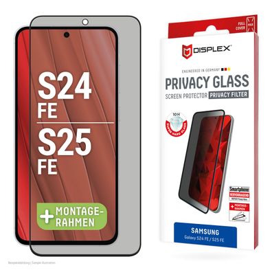 Displex Sichtschutz / Privacy Panzerglas vollflächig Samsung Galaxy S25 FE