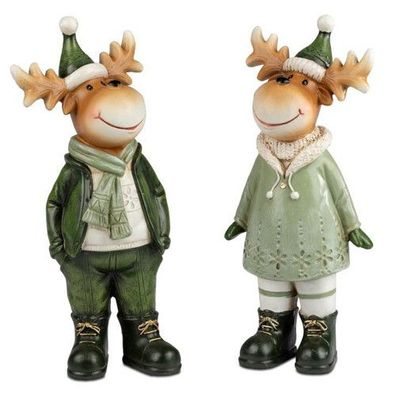 Formano Hirschpaar Deko Winter Weihnachten Anzug Kleid Geweih Wald Tier NEU