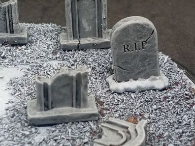 10x Tabletop Grabsteine set 28/32mm für / bits / basing / modellbau