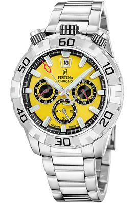 Festina Herrenuhr Bullhead Gelb mit Stahlband F20743/4