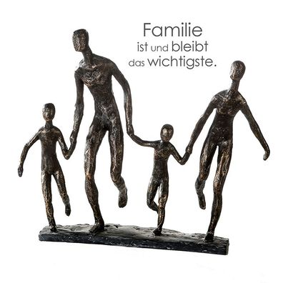 Casablanca Skulptur "Familie" Poly, ronzefarben dunkelgraue Basis Höhe 32cm Breite