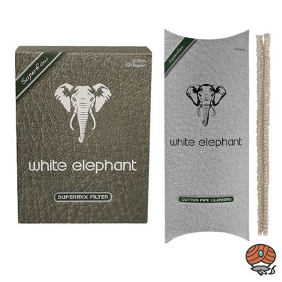 White Elephant Supermix 150 Filter, 9 mm + 100 Cotton Pfeifenreiniger