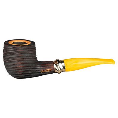 VAUEN Pfeife Siena 533, dunkelbraun, sandgestrahlt, 9mm Filter, Weißpunkt