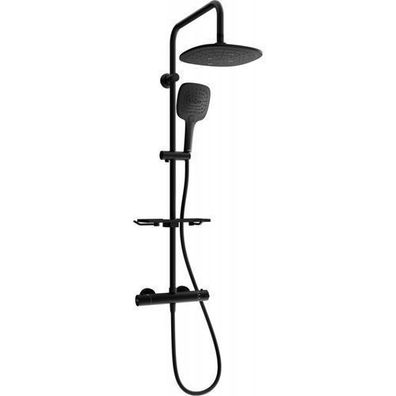 Mexen KT17 Thermostat-Duschset, Schwarz, Rundkopf