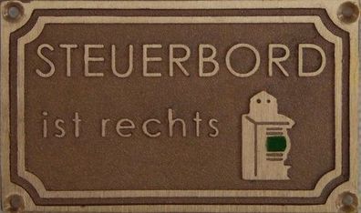 Messingschild Steuerbord