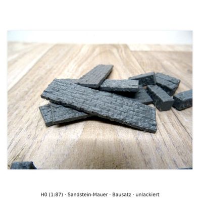 H0 1:87 Mauer in Sandstein-Optik - Bausatz, unlackiert (Landschaftsbau Modelleisenbah