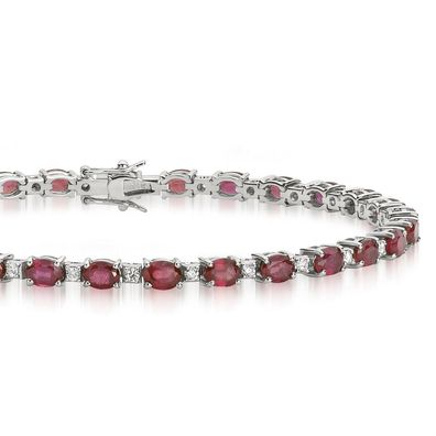 FRAU ORO - DFBR7619 - Tennisarmband mit Rubinen und Diamanten