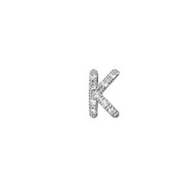 FRAU ORO - DCHF5063K - Padherity Letter K Donna ERO -Elemente - Weißgold und Diamante