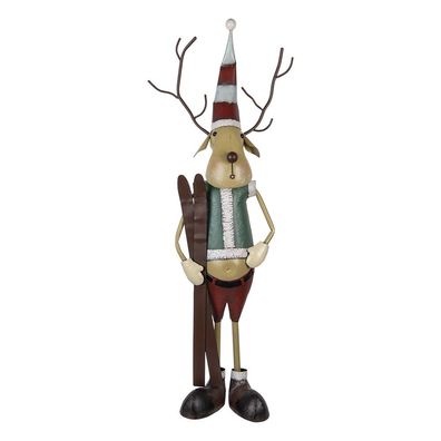 Clayre & Eef Figur Hirsch 48x28x126 cm Beige Metall (Gr. 48x28x126 cm)