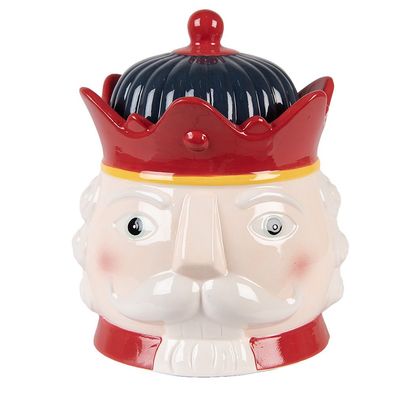 Clayre & Eef Vorratsglas Nussknacker Ø 16x19 cm Rot Keramik (Gr. Ø 16x19 cm)