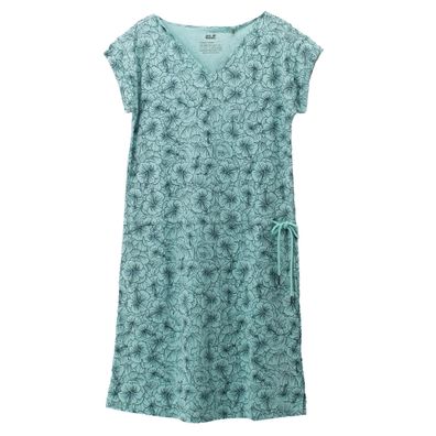 Jack Wolfskin Dress Aop Damen Kleid Sommerkleid kurzarm Blumen 1505331-7757