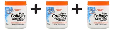 3 x Doctors Best Best Collagen Types 1 & 3, Powder - 200g
